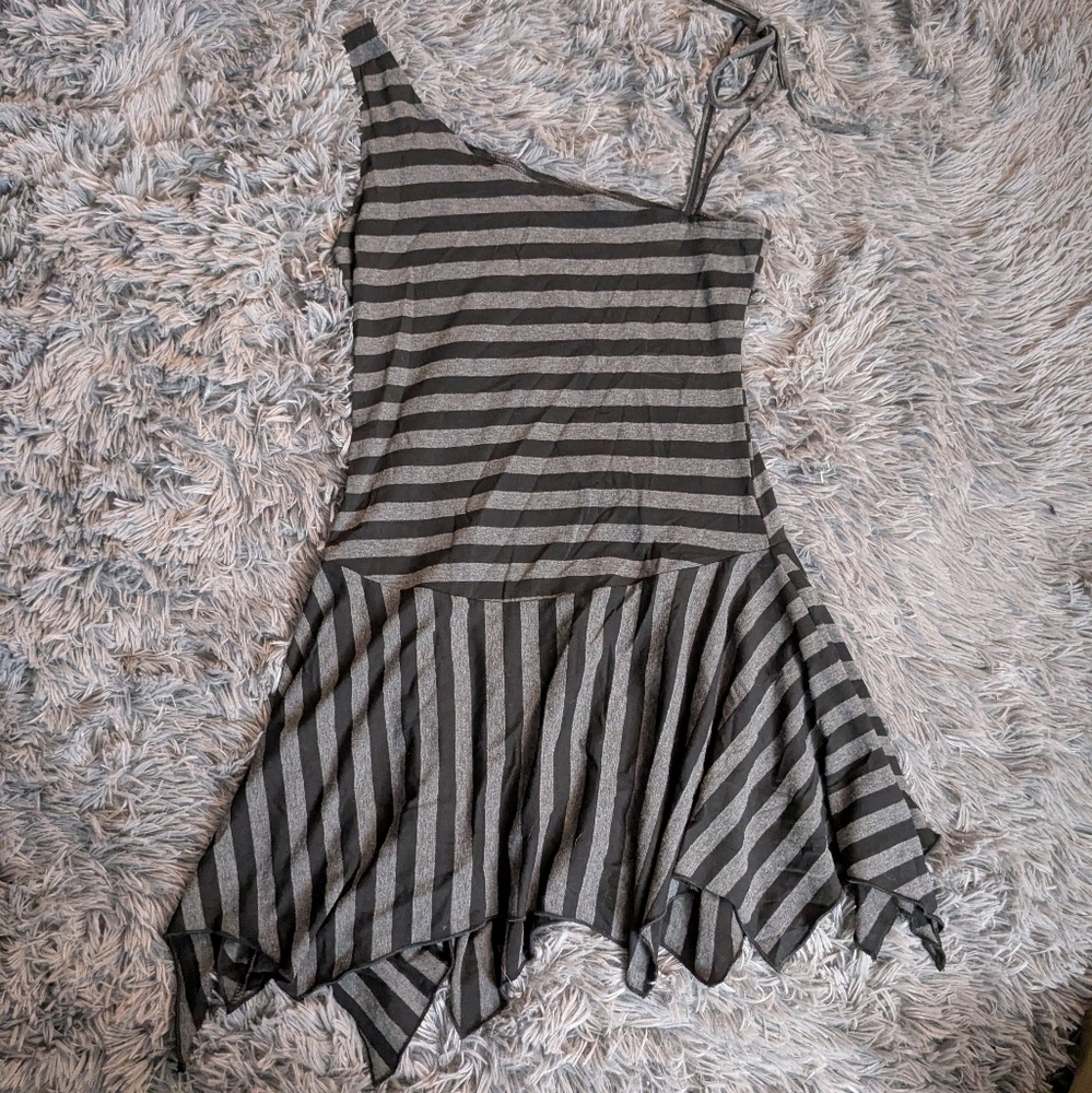 Striped Asymmetrical Dress